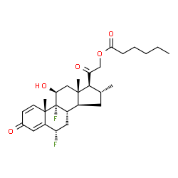 6alpha,9-difluoro-11beta,21-dihydroxy-16alpha-methylpregna-1,4-diene-3,20-dione 21-hexanoate Structure