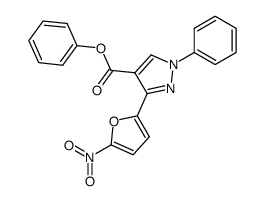 3-(5-nitro-furan-2-yl)-1-phenyl-1H-pyrazole-4-carboxylic acid phenyl ester结构式