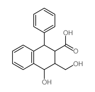 4-hydroxy-3-(hydroxymethyl)-1-phenyl-tetralin-2-carboxylic acid Structure