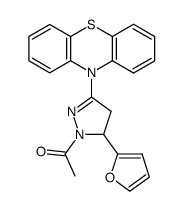 1-acetyl-5-furan-2-yl-3-phenothiazin-10-yl-4,5-dihydro-1H-pyrazole Structure