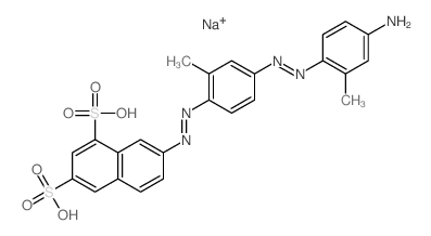 1,3-Naphthalenedisulfonicacid, 7-[2-[4-[2-(4-amino-2-methylphenyl)diazenyl]-2-methylphenyl]diazenyl]-,sodium salt (1:2) structure