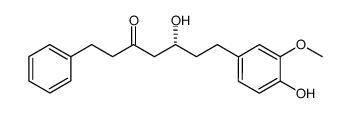 (R)-5-Hydroxy-7-(4-hydroxy-
3-methoxyphenyl)-1-phenylheptan-3-one结构式