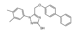 s-Triazole-2-thiol, 5-(4-biphenylyloxymethyl)-1-(3,4-dimethylphenyl)-结构式
