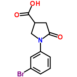 1-(3-溴苯基)-5-氧吡咯烷-3-羧酸结构式