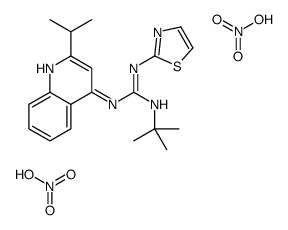 nitric acid, 3-(2-propan-2-ylquinolin-4-yl)-2-tert-butyl-1-(1,3-thiazo l-2-yl)guanidine结构式