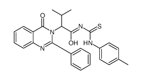 1-(3-Methyl-2-(4-oxo-2-phenyl-3,4-dihydro-3-quinazolinyl)butyryl)-3-(p-tolyl)-2-thiourea Structure