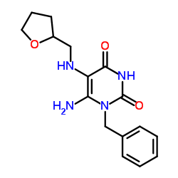 6-Amino-1-benzyl-5-[(tetrahydro-furan-2-ylmethyl)-amino]-1H-pyrimidine-2,4-dione Structure