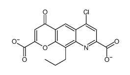 6-chloro-4-oxo-10-propyl-4H-pyrano(3,2-g)quinoline-2,8-dicarboxylate结构式