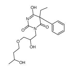 5-ethyl-1-[2-hydroxy-3-(3-hydroxybutoxy)propyl]-5-phenyl-1,3-diazinane-2,4,6-trione结构式