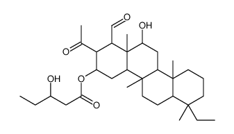 4α-Ethyl-12β-hydroxy-16α-[(3-hydroxy-1-oxopentyl)oxy]-4,8-dimethyl-20-oxo-D(17a)-homo-5α-pregnane-17aβ-carbaldehyde Structure