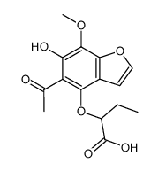 2-((5-acetyl-6-hydroxy-7-methoxybenzofuran-4-yl)oxy)butanoic acid Structure