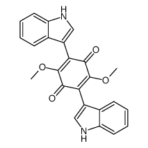 2,5-Bis(1H-indol-3-yl)-3,6-dimethoxy-2,5-cyclohexadiene-1,4-dione结构式