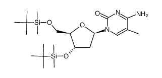 3',5'-O-bis(tert-butyldimethylsilyl)-2'-deoxy-5-methylcytidine结构式