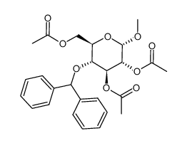 methyl 2,3,6-tri-O-acetyl-4-O-diphenylmethyl-α-D-glucopyranoside Structure