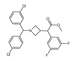 methyl {1-[(3-chlorophenyl)(4-chlorophenyl)methyl]azetidin-3-yl}(3,5-difluorophenyl)acetate结构式