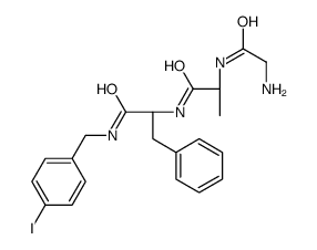 (2S)-2-[[(2S)-2-[(2-aminoacetyl)amino]propanoyl]amino]-N-[(4-iodophenyl)methyl]-3-phenylpropanamide结构式