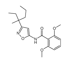 2,6-dimethoxy-N-[3-(3-methylhexan-3-yl)-1,2-oxazol-5-yl]benzamide结构式