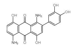 1,5-diamino-2-(3,4-dihydroxyphenyl)-4,8-dihydroxyanthracene-9,10-dione结构式