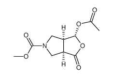 (1R,3aR,6aS)-1-acetoxy-3-oxo-tetrahydrofuro[3,4-c]pyrrole-5-carboxylic acid methyl ester结构式