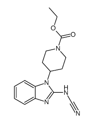 1-ethoxycarbonyl-4-(2-cyanoamino-1H-benzimidazol-1-yl)piperidine结构式