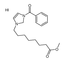 methyl 8-(1-benzoyl-1,2-dihydroimidazol-1-ium-3-yl)octanoate,iodide结构式
