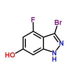 3-BROMO-4-FLUORO-6-HYDROXYINDAZOLE结构式