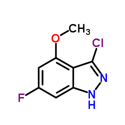 3-CHLORO-6-FLUORO-4-METHOXYINDAZOLE结构式