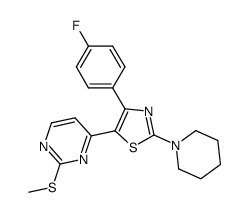 4-[4-(4-fluorophenyl)-2-piperidin-1-yl-thiazol-5-yl]-2-methylsulfanylpyrimidine结构式