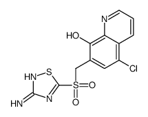 7-[(3-amino-1,2,4-thiadiazol-5-yl)sulfonylmethyl]-5-chloroquinolin-8-ol结构式