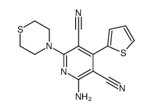 2-amino-6-thiomorpholin-4-yl-4-thiophen-2-ylpyridine-3,5-dicarbonitrile Structure