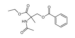 2-Acetamino-2-benzoyloxymethyl-propionsaeure-aethylester结构式
