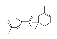[(E,2R)-3-methyl-4-[(1R)-2,6,6-trimethylcyclohex-2-en-1-yl]but-3-en-2-yl] acetate Structure