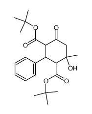 2,4-bis(tert-butoxycarbonyl)-5-hydroxy-5-methyl-3-phenylcyclohexanone结构式
