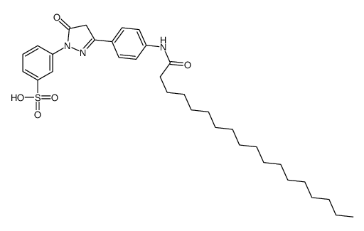 3-[4,5-dihydro-5-oxo-3-[4-[(1-oxooctadecyl)amino]phenyl]-1H-pyrazol-1-yl]benzenesulphonic acid结构式