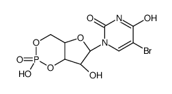 5-bromo-1-[(6R,7R)-2,7-dihydroxy-2-oxo-4a,6,7,7a-tetrahydro-4H-furo[3,2-d][1,3,2]dioxaphosphinin-6-yl]pyrimidine-2,4-dione结构式