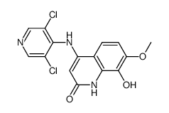 4-(3,5-dichloropyridin-4-ylamino)-8-hydroxy-7-methoxyquinolin-2(1H)-one结构式