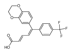 (2E,4Z)-5-(2,3-Dihydrobenzo[1,4]dioxin-6-yl)-5-[4-(trifluoromethyl)phenyl]-2,4-pentadienoic acid结构式
