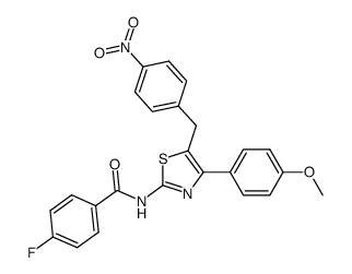 4-fluoro-N-[4-(4-methoxy-phenyl)-5-(4-nitro-benzyl)- thiazol-2-yl]-benzamide Structure