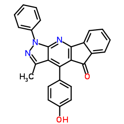 4-(4-羟基苯基)-3-甲基-1-苯基-1H-茚并[1,2-b]吡唑并[4,3-e]吡啶-5-结构式