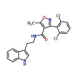 3-(2,6-Dichlorophenyl)-N-[2-(1H-indol-3-yl)ethyl]-5-methyl-1,2-oxazole-4-carboxamide结构式