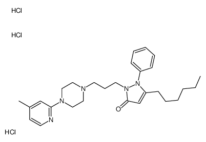5-hexyl-2-[3-[4-(4-methylpyridin-2-yl)piperazin-1-yl]propyl]-1-phenylpyrazol-3-one,trihydrochloride结构式