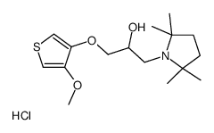 1-Pyrrolidineethanol, alpha-(((4-methoxy-3-thienyl)oxy)methyl)-2,2,5,5-tetramethyl-, hydrochloride Structure