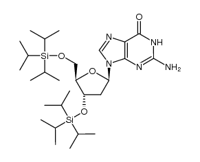 2'-deoxy-3',5'-bis-O-(triisopropylsilyl)guanosine Structure