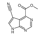 methyl 5-cyano-7H-pyrrolo[2,3-d]pyrimidine-4-carboxylate结构式