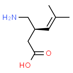 (3R)-3-(Aminomethyl)-5-methyl-4-hexenoic acid structure