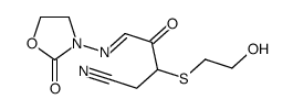 3-(4-cyano-3-beta-hydroxyethylmercapto-2-oxobutylideneamino)-2-oxazolidone structure