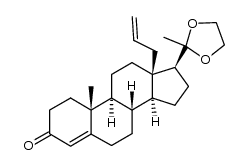 18-vinyl-20,20-ethylenedioxy-pregn-4-ene-3-one Structure