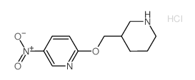 5-Nitro-2-(3-piperidinylmethoxy)pyridinehydrochloride Structure