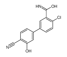 2-chloro-5-(4-cyano-3-hydroxyphenyl)benzamide结构式