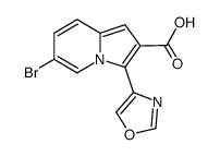 6-Bromo-3-oxazol-4-yl-indolizine-2-carboxylic acid结构式